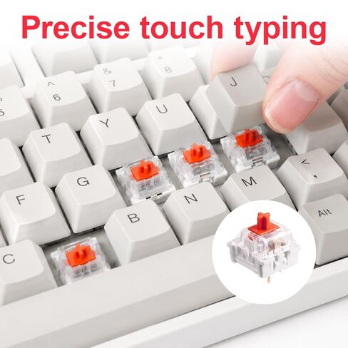 Hinbkenla Clickers لمفاتيح لوحة المفاتيح ذات المطبوعات ثلاثية الأبعاد ذات 3 دبابيس باللون الأحمر | للمطبوعات ثلاثية الأبعاد ولوحات مفاتيح الألعاب الميكانيكية، ومفاتيح اللمس ذات 3 دبابيس مشحمة مسبقًا، ومقاومة للغبار، وغطاء أحمر شفاف in Kuwait