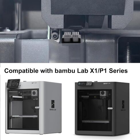 Dual-Side Nozzle Wiper for Bambu Lab P1S/P1P/X1C/X1E/X1 3D Printers, 6 Extra Silicone Cleaning Brushes, Tool-Free Snap-On Installation, All-Metal Holder in Kuwait