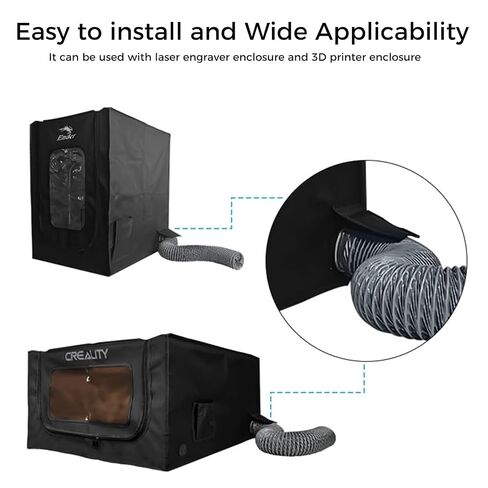 Creality Fume Extraction Kit ملحقات الطابعة ثلاثية الأبعاد، مروحة تهوية عالية الكفاءة 4000 دورة في الدقيقة، دخان العادم لحاوية الطابعة ثلاثية الأبعاد مع واجهة المروحة وحاوية نقش الليزر in Kuwait