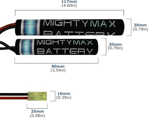 Mighty Max Battery 8.4V 1600mAh NiMH Butterfly Replaces Elite Force ARES M4 CQB AEG Rifle in Kuwait