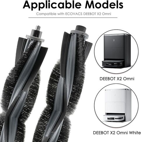 (عبوتان) X2 فرش دوارة أومني متوافقة مع المكنسة الكهربائية الروبوتية ECOVACS DEEBOT X2 Omni / X2 Pro / X2، شعيرات نايلون للفرشاة الرئيسية، أجزاء بديلة للفرشاة الدوارة، فرشاة دوارة بشعيرات نايلون in Kuwait