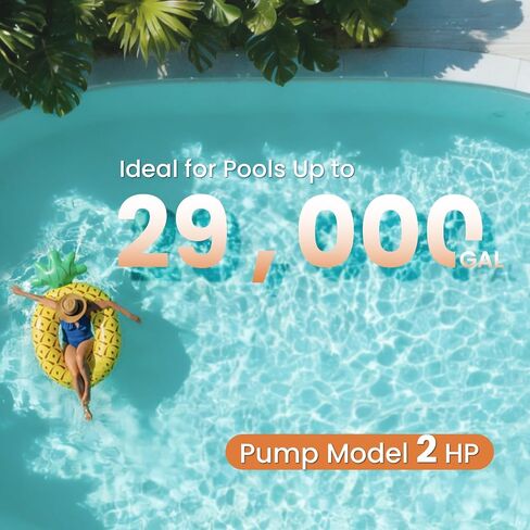 فلتر رمل 19 بوصة مع صمام 6 اتجاهات خرطوم ومحولات PVC | ما يصل إلى 29,000 جالون، حمامات السباحة الموجودة فوق الأرض وداخل الأرض، وتحسين الدورة الدموية والترشيح in Kuwait