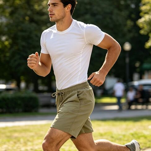 Men's Athletic Shorts Lightweight Quick Dry Gym Shorts Elastic Waistband with Pockets for Workout Running in Kuwait