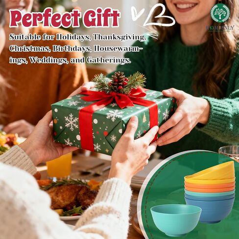 Homienly Plastic Bowls Alternative, Unbreakable Wheat Straw Cereal Bowls 8 PCS - Microwave & Dishwasher Safe Bowl for Cereal, Snack, Rice, Salad, Soup Bowls for Kitchen, Camping, Party(Muliti,26 OZ) in Kuwait