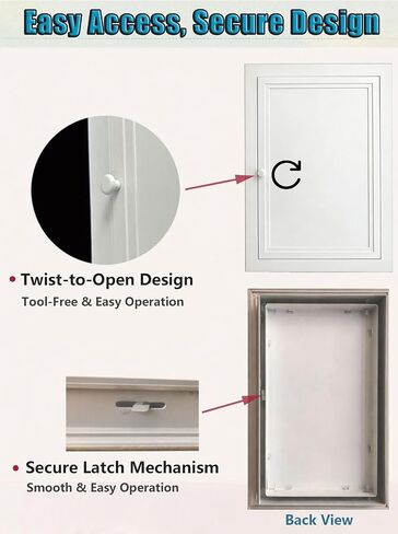 12×18" Wall Access Door with Twist Latch, Flush Mount Utility Opening Cover, Aluminum Service Entry Hatch for Plumbing Electrical Maintenance(22x26in/55.9x66cm) in Kuwait