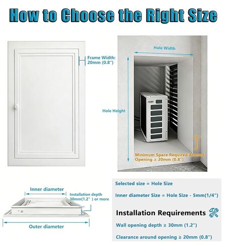 12×18" Wall Access Door with Twist Latch, Flush Mount Utility Opening Cover, Aluminum Service Entry Hatch for Plumbing Electrical Maintenance(22x26in/55.9x66cm) in Kuwait