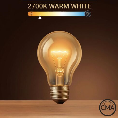 CMA Traditional Style GLS Bulb 100 Watt Incandescent Bulb E26 Base,110-130V, Warmwhite 2700K,1300 Lumens, A19 Shape, Dimmable, Classic Old Style Service Light Bulb, Indoor Use X 6 Pack in Kuwait