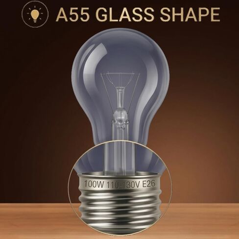 CMA Traditional Style GLS Bulb 100 Watt Incandescent Bulb E26 Base,110-130V, Warmwhite 2700K,1300 Lumens, A19 Shape, Dimmable, Classic Old Style Service Light Bulb, Indoor Use X 6 Pack in Kuwait