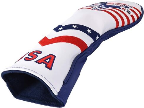 غطاء رأس GOOACTION USA Eagle Golf Hybrid - نجوم وخطوط مع تطريز منتفخ ثلاثي الأبعاد للنسر، جلد PU مقاوم للماء، إغلاق قابل للتمدد، عالمي للنوادي الهجينة in Kuwait