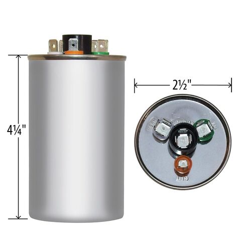 استبدال Mars 12296 - 60 + 10 فائق التوهج/Mfd 370/440 VAC AmRad Round Dual Capacitor، صنع في الولايات المتحدة الأمريكية. in Kuwait