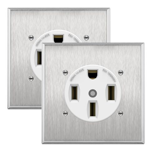 منفذ وعاء نطاق ENERLITES 50 أمبير 125/250 فولت، لـ RV، EV، اللحام، الفرن، الموقد، 3 أقطاب، 4 أسلاك (10، 8، 6، 4 AWG نحاس فقط)، NEMA 14-50R، 66500-BK، أسود (عبوة من 1) in Kuwait