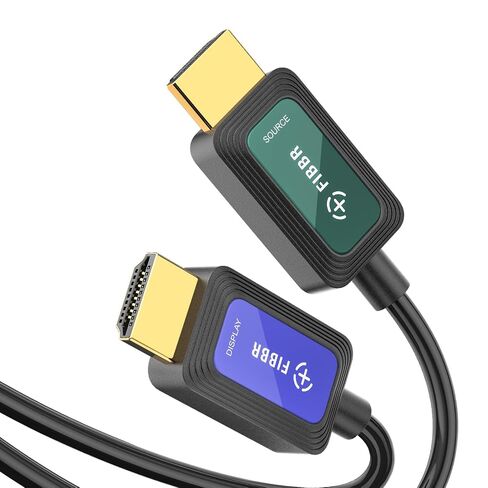 كابل الألياف البصرية HDMI بطول 50 قدم 2.1 8K 48 جيجابت في الثانية عالي السرعة يدعم 8K@60 هرتز 4K@120 هرتز، VRR، ALLM، eARC، HDR- كابل موثوق طويل للغاية لجهاز العرض والمسرح المنزلي والألعاب (PS5/Xbox) محصن ضد التداخل in Kuwait