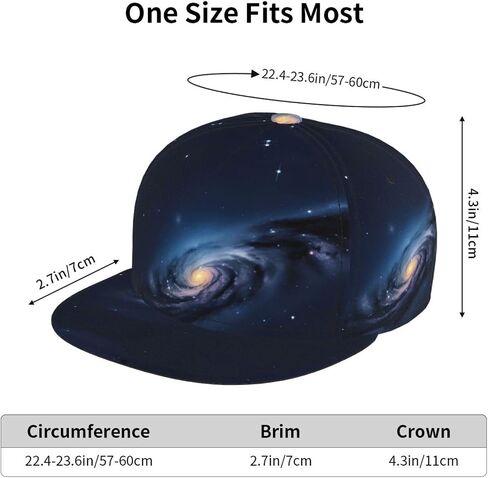 Universe Milky Way Galaxy Print Baseball Caps Adjustable Fashionable Funny Sport Casual for Women Men Hat Black in Kuwait