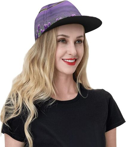 Purple Lavender Colored Flowers Print Baseball Caps Adjustable Fashionable Funny Sport Casual for Women Men Hat in Kuwait