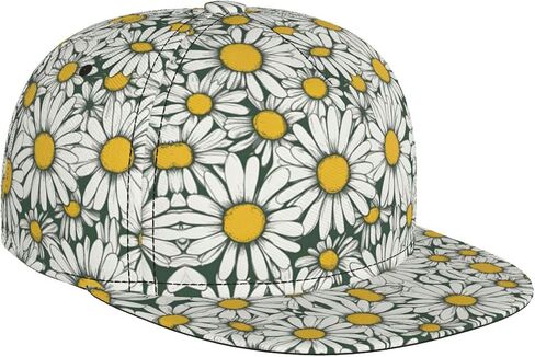 White Daisy Print Baseball Caps Adjustable Fashionable Funny Sport Casual for Women Men Hat in Kuwait