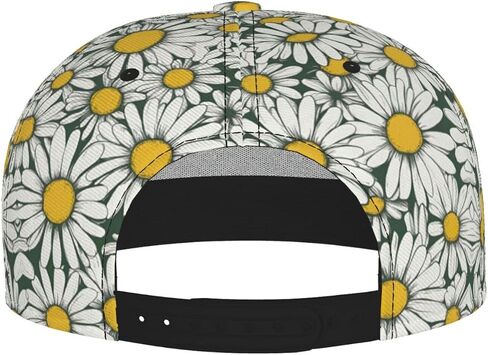 White Daisy Print Baseball Caps Adjustable Fashionable Funny Sport Casual for Women Men Hat in Kuwait