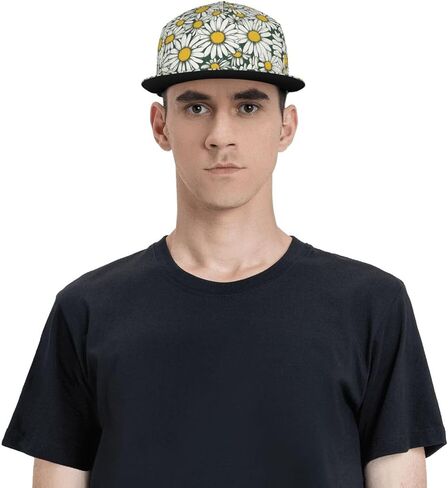 White Daisy Print Baseball Caps Adjustable Fashionable Funny Sport Casual for Women Men Hat in Kuwait
