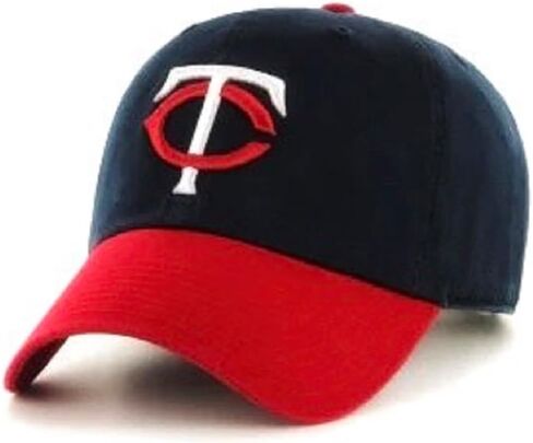 Officially Licensed Minnesota Baseball Navy Blue/Red Hat Classic Twins Team Logo Adjustable Structured Two-Tone MVP Cap in Kuwait