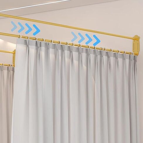 Room Divider Privacy Partition Curtains U-Shape Metal Support Wall Mounted Curtains for Fitting Room Beauty Salon Bedroom Hospital(Blue,230cm) in Kuwait