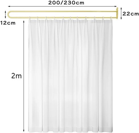 Room Divider Privacy Partition Curtains U-Shape Metal Support Wall Mounted Curtains for Fitting Room Beauty Salon Bedroom Hospital(Blue,230cm) in Kuwait