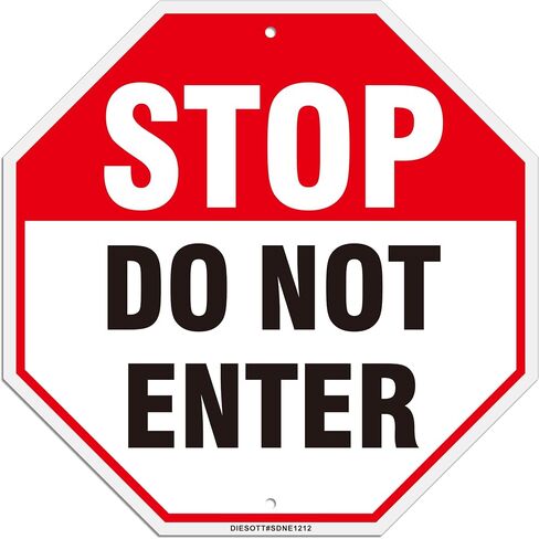 Stop- Do Not Enter Sign, Large Aluminum Do Not Enter Sign 12x12Inches, Fade Resistant, UV Protected, Weather, Durable Ink, Easy To Mount, Indoor or Outdoor Use in Kuwait
