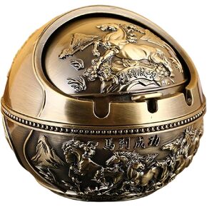 Decorative Ash Trays with Lid Vintage Metal Cool Ashtrays Portable Windproof Ashtray for Home Car Office Outside Cool Ashtrays Cute Ashtray in Saudi Arabia