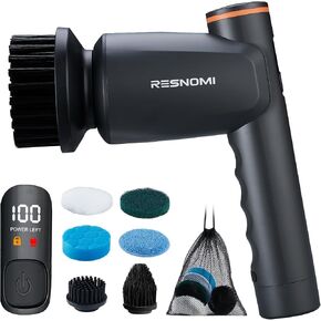 Electric Spin Scrubber,Cordless Shower Scrubber with LCD Display,Upgraded Motor 400/550RPM,2 Speeds Electric Scrubber with 6 Replaceable Heads,Handheld Cleaning Brush for Kitchen/Bathroom/Tile/Tub in Saudi Arabia