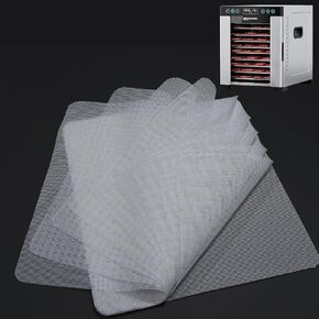 Silicone Dehydrator Tray Liners for Magic Mill MFD-1098, 10.75"x9.75" 10-pk | BPA-Free Dehydrator Tray Liners Help Stop Dried Food From Sticking, Lift Food Intact, and Cut Cleanup Time, Dishwasher Safe in Saudi Arabia