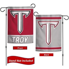 علم حديقة Troy Trojans مقاس 12.5 × 18 بوصة مزدوج الجوانب، لافتة ساحة الكلية مطبوعة في الولايات المتحدة الأمريكية ومرخصة من Wincraft in Kuwait