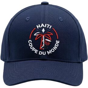 Haiti Soccer Cup 2026 “Coupe du Monde" Embroidered Baseball Cap–Unisex Navy Blue Haitian Soccer Hat Adjustable 6-Panel Cotton in Kuwait