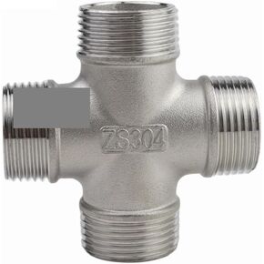 304 الفولاذ المقاوم للصدأ 1/4" 3/8" 1/2" 3/4" 1" 1-1/4" خيط ذكر أنثى 4 اتجاهات متساوية لتركيبات أنابيب المياه والغاز والنفط المتقاطع (خيط ذكر، 1") in Kuwait