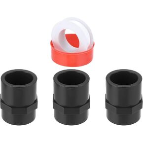 uxcell 3 Pcs 3/4" PVC Female Adapter Pipe Fitting Fit for SCH80 Slip Coupling Female to Female Threaded Pipe Coupling Connector with Sealing Tape, Socket x NPT Female, Dark Grey in Kuwait