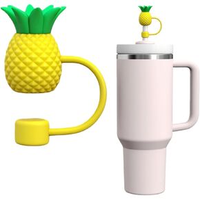 Straw Cover for Stanley Cup 10mm 0.4in Pineapple Shape Silicone Straw Topper for Stanley Tumbler 30Oz&40OZ in Kuwait