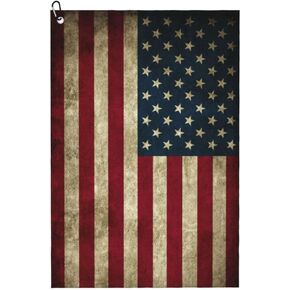 Custom Golf Towel Personalized Microfiber Funny Golf Club Rag Add Any Image Logo Text Customized Sports Towels with Clip Gifts for Men Women, Retro America Flag in Saudi Arabia