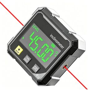 Digital Laser Protractor Angle Finder inclinometer, 4×90° High Accuracy Measuring Tool with Large Display, 4-Side Magnetic Angle Gauge Woodworking Tools for Table Saw Construction in Saudi Arabia