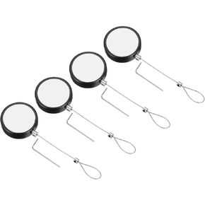PATIKIL 1.5m / 4.9Ft Retractable Remote Control Tether, 4 Pcs Round Security Remote Cable Lock Adjustable Cable Leash Length for TV Remote Control Gaming Controller, Black in Kuwait
