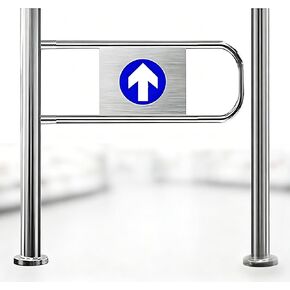 Stainless Steel Self-Closing One-Way Gate Automatic Swing Safety Door for Pedestrian Access Control Durable Metal Crowd Control Barrier(LeftColumn90*100cm) in Saudi Arabia