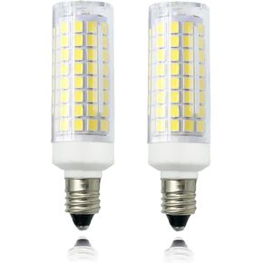 E11 LED لمبة 7W Dimmable E11 Mini Candelabra Base 75W يعادل هالوجين، T3/T4 JD E11 LED لمبة إضاءة لمروحة سقف خزانة الثريا الإضاءة الزخرفية البيضاء الدافئة 3000K (حزمة من 2) in Kuwait