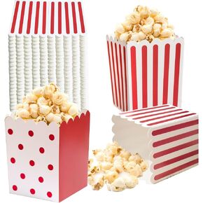 علب الفشار الصغيرة من Winoo Design 100 PK، حاويات حوامل الفشار الورقية الصغيرة، أكواب حلوى للحفلات، وديكورات الأفلام الليلية in Kuwait