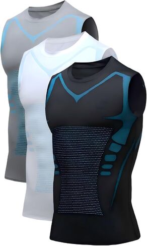 قميص ضغط الرجال التخسيس الجسم المشكل سترة Crewneck تجريب قمصان البطن التحكم سليم صالح قميص داخلي in Kuwait