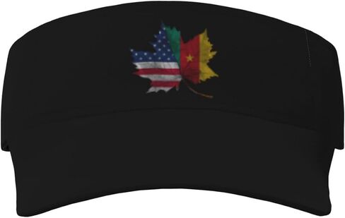 Gabonese Republic Flag Maple America Flag Sport Sun Visor Hat Men Women Ball Caps Empty Top in Kuwait