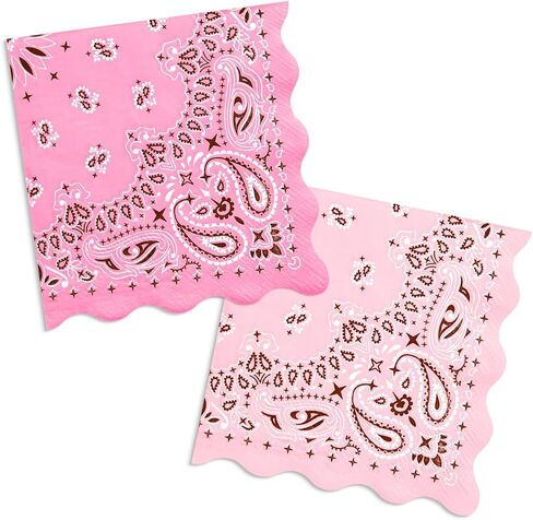 xo, Fetti Cowgirl Napkins – 24 Paper Napkins | Pink Bandana, Western Party, Bachelorette, Birthday, Glam Decor, Yeehaw, Country Chic in Kuwait