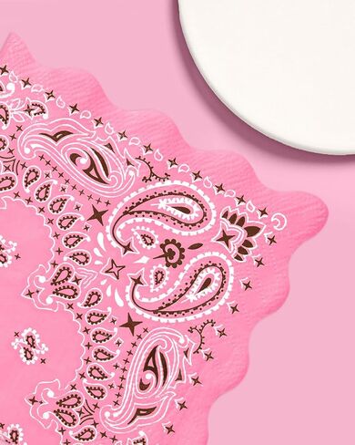 xo, Fetti Cowgirl Napkins – 24 Paper Napkins | Pink Bandana, Western Party, Bachelorette, Birthday, Glam Decor, Yeehaw, Country Chic in Kuwait