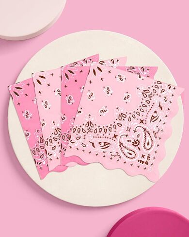 xo, Fetti Cowgirl Napkins – 24 Paper Napkins | Pink Bandana, Western Party, Bachelorette, Birthday, Glam Decor, Yeehaw, Country Chic in Kuwait