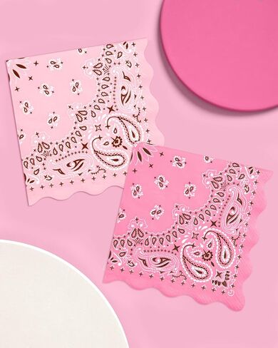 xo, Fetti Cowgirl Napkins – 24 Paper Napkins | Pink Bandana, Western Party, Bachelorette, Birthday, Glam Decor, Yeehaw, Country Chic in Kuwait