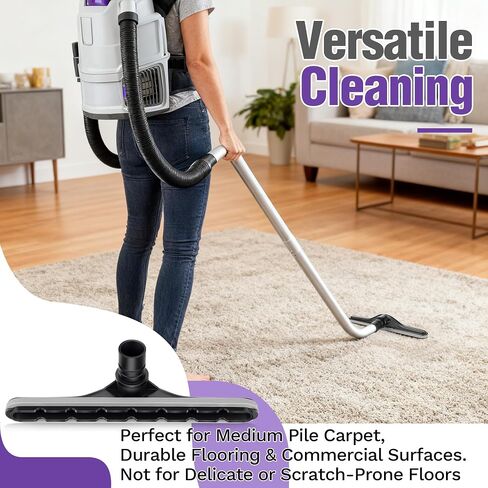 أداة أرضية مكنسة كهربائية للوجه مقاس 14 بوصة، متوافقة مع تجهيزات ProTeam Backpack Vacuum 1 1/2 بوصة على شكل حرف S، متوافقة أيضًا مع بديل Hoover C2401 للسجاد التجاري وتنظيف الأرضيات الصلبة in Kuwait