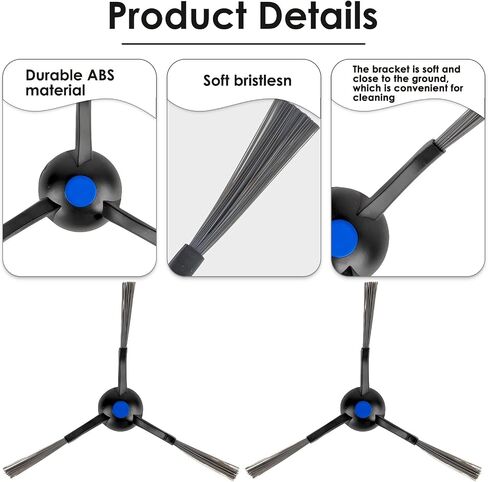 (10 Pack) T30S Side Brushes Replacement Parts for ECOVACS DEEBOT T30S/ T30S AI/ T30S CARE/ T30 Pro Omni/ T30 Omni/ T30S Combo/ N20 plus/ N20 Pro Plus/ Yeedi M12 Pro+/ N30 OMNI/ N30 PRO OMNI Side Brush in Kuwait
