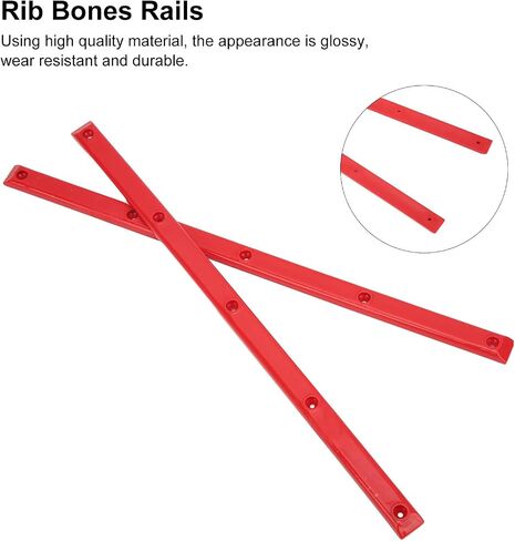 2Pcs Skateboard Rails for Deck, POM Stable Skate Rails, 14.1 x 0.7in Skateboard Deck Rails with 11Pcs Installation Screws for Protecting the Back of Longboard Skateboard in Kuwait