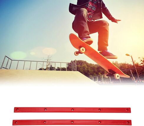 2Pcs Skateboard Rails for Deck, POM Stable Skate Rails, 14.1 x 0.7in Skateboard Deck Rails with 11Pcs Installation Screws for Protecting the Back of Longboard Skateboard in Kuwait