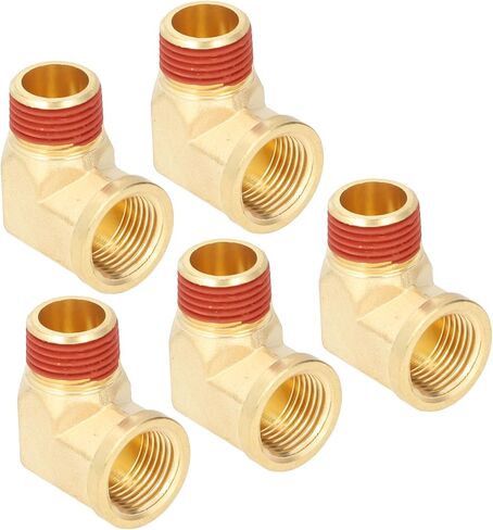 Aramox 90 Degree Brass Elbow Fitting, Durable Brass and Rubber, Easy Installation 1/2in NPT Connector for Home and Industrial Plumbing in Kuwait